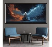 Square Drill Diamond Painting Angelo Dell'Acqua E Del Fuoco, 5D Diamond Painting Kit Completo Regina per Adulti 70x140cm, DIY Quadrato Diamantini Crystal Art per la Decorazione Casa Regali (SQ28)
