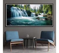 Square Drill Diamond Painting Cascata, 5D Diamond Painting Kit Completo Paesaggio per Adulti 80x160cm, Quadrato Diamantini Crystal Art Disegni con Perline da Attaccare per Decorazione Casa (SQ148)