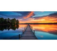 Square Drill Diamond Painting Paesaggio, 5D Diamond Painting Kit Completo Ponte di Legno al Tramonto per Adulti 30x80cm, DIY Quadrato Diamantini Crystal Art per la Decorazione Casa Regali (SQ54)