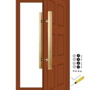Square Entry Door Handle, Modern Pull Handles Internal Barn Push Pull Grab/Rod, Shower Gate Handles Stainless Steel, Two-Side Design(Gold,Length 120cm(47inch))