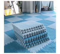 Square EVA Plush Foam Puzzle Mat 12x12 inches Pack Of 12 Multicolor 0.6-1 cm(Light Blue+dark Blue,1cm)