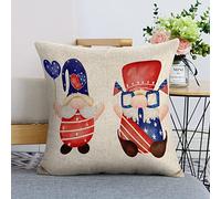 Square Federe 4Th of July USA Gnomes Cute Set of 2 Traspirante Fodere Cuscini Decorativi per