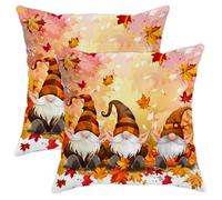 Square Federe Autumn Country GNOME Fall Rustic Maple Leaves Scenery Farmhouse Maple Leaves Set of 2 Morbida Fodere Cuscini Decorativi per