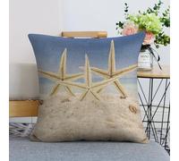 Square Federe Beach Starfish Family Summer Sandy Sky Set of 2 Morbida Fodere Cuscini Decorativi per