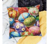 Square Federe Colorful Eggs Pile Ness Set of 2 Lavabili Federe per Cuscini per