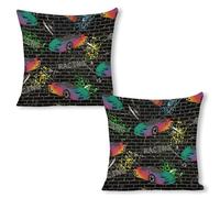 Square Federe Colorful Sports Cars Funny Racecar Set of 2 Quadrate Fodere Cuscini Decorativi per