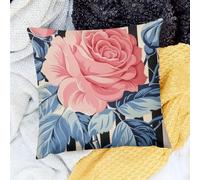 Square Federe Rose Leaves Branches Square Set of 2 Traspirante Fodere Cuscini Decorativi per