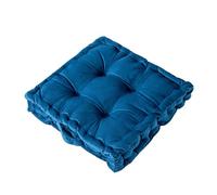 Square Floor Cushion 38CM Soft Velvet Seat Pillow for Living Room Sofa Chair Floor Yoga Decorative Throw Pillow (Blue) - Comfort & Style