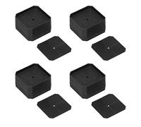 Square Furniture Leg Pads 4 Sets | Non Slip Rubber Feet Protectors for Chairs/Tables/Sofas | Noise Reduction Floor Protectors, Easy Install No Tools