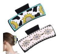Square Hair Clips for Women, Classic Western Hair Clips, Hair Clips for Daily Use, Travel Hair Clips, Claw Clips for Work, Hair Clips for Dating, Western Print Claw Clips, Strong Hold Hair Claw