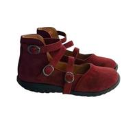 Square Head Flat Shallow Mouth, scarpe singole, traspiranti e comode, per il tempo libero, scarpe invernali, Colore: rosso, 38 EU