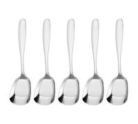 Square Head Stainless Steel Spoons, Dessert Shovel, Thick Fashion Design, 6.69x1.77 Inches, Soup and Dinner Spoons, Rice Serving, Durable Family Tableware, Soup Table