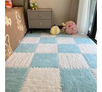 Square Interlocking Carpet Tiles -12x12x0.4 Inches Square Interlocking Carpet Tiles,Non-Slip Bottom Protective Floor Mat For Bedroom, Kids Room, Playroom, And Nursery
