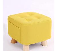 Square Linen Foot Stool Ottoman for Living Room and Bedroom 28x28x31cm Small Shoe Change Rest Stool with Storage Footstools for Home Décor