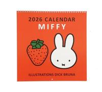 SQUARE Miffy 2026 Calendario da Parete, Rosso, 30BCA-1 300x305×10mm Made in J...