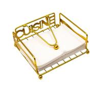 Square Napkin Holder - Black Gold Metal Tray, Non-Slip Kitchen Table Decor