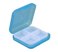 Square Pill Organizer - Daily Four-Compartment Medicine Box, Clear