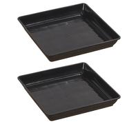 Square Planter Drip Dish - Water Tray Indoor Outdoor Use Garden | Flower Pot Saucers | Decorative Deep Plant Saucer Set Of 2 For Gardening Nursery Greenhouse Windowsill Seeding Germinating Balcony Use
