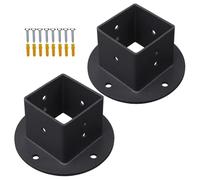 Square Post Base - Set di staffe per montaggio in metallo pesante, supporti 2x durevoli per pali da 2x2 pollici | Flangia a parete con supporto per cassetta postale di cassetta postale