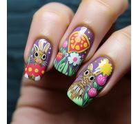 Square Press on Nail Glossy Design French Fake Acrylic False Artificial Glues on for Womens On Nail Coffin Almond French Tip on Nail