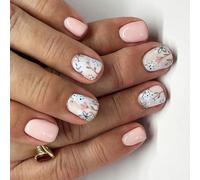 Square Press On Nails Disegni Bastone Falso In 12 Dimensioni 24 Pezzi Suggerimenti Francesi Per Le Decorazioni Acrilico Su Chiodo Per Le Donne Chiaro