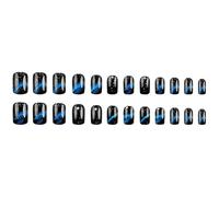 Square Press On Nails French Falso Coperture Complete Falso Con Gradiente Stelle Design Acrilico Artificiale Su Chiodo Per Le Donne Chiaro