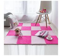 Square Puzzle Interlocking Foam Floor Mat 12x12 Inches Multicolor Pack of 10(Pink+rose Red)