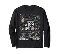 Square Root of 169 13 Years Old Official Teenager Birthday Maglia a Manica