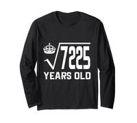 Square Root of 7225 Maglietta 85 Anni 85° Compleanno Camicia Maglia a Manica