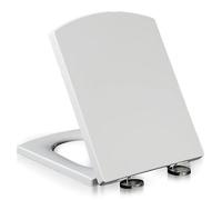 Square Sedile WC Soft Close Tavoletta WC, Toilet Seat Copriwater in Materiale Termoindurente,Tavoletta Water con Cerniere Fissaggio Dall'alto,B