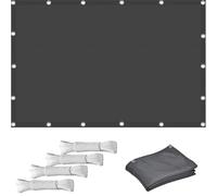 Square Sun Shade Sail 1.3x4m Waterproof HDPE Canopy 98% UV Block Wind Resistant Awning Outdoor Shelter for Terrace Dark Grey - Includes Free Rope for Easy Setup