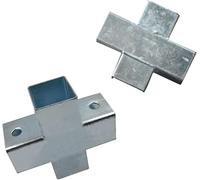 Square Tube Fitting for 1 1.25 1.5 2 In Square Tubing Fence Guardrail End Rails Clamps, 8 12 20 Pcs 4 Way Cross Square Tube Connector, Cross-4 Way Square Tubing Connector(Silver-6pcs,20x20mm)