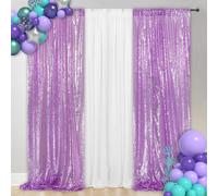 SquarePie - Fondale per tenda con paillettes, 5 m x 2 m, colore: lavanda