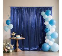 SquarePie - Sfondo con paillettes, per foto e feste, Blu Navy spesso e non si vede attraverso, 4x8FT