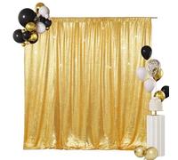 SquarePie - Sfondo con paillettes, per foto e feste, Spessore dorato e non visibile., 6x6FT