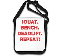 Squat Bench Deadlift Repeat - Borsa a tracolla, colore: Bianco