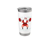 Squat da allenamento con Babbo Natale per un forte sollevamento natalizio Bicchiere termico in acciaio inox doppia parete