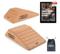 Squat Hero, Blocco cuneo in sughero, perfetto per ginocchia sopra le dita dei piedi e allenamento ATG, tavola inclinata antiscivolo in attesa di brevetto, cuneo per stacchi, barella polpaccio,