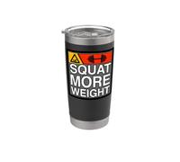 Squat More Weight Powerlifting Gym Workout Bicchiere termico in acciaio inox doppia parete