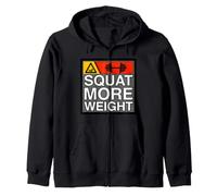 Squat More Weight Powerlifting Gym Workout Felpa con Cappuccio