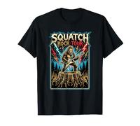 Squatch Rock Tour Rocking Sasquatch Bigfoot Suonare la Chitarra Maglietta