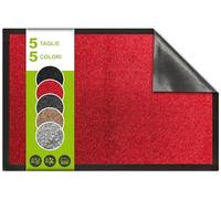 SQUATCH® | Tappeto d'ingresso interno | Zerbino resistente e antiscivolo | assorbe l'acqua e raccoglie lo sporco | facile da pulire | Collezione FUTURE (Rosso, 40x60cm)
