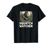 Squatch Watcher Bigfoot Forest Cryptid Hunter Design Maglietta