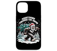 Squatching attraverso la neve - Bigfoot Sasquatch Christmas Custodia per iPhone 13