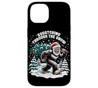 Squatching attraverso la neve - Bigfoot Sasquatch Christmas Custodia per iPhone 14