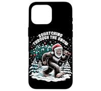 Squatching attraverso la neve - Bigfoot Sasquatch Christmas Custodia per iPhone 16 Pro Max
