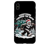 Squatching attraverso la neve - Bigfoot Sasquatch Christmas Custodia per iPhone XS Max