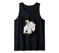 Squatting Gopnik Slav with Tracksuit in Space T-Shirt Canotta