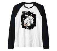 Squatting Gopnik Slav with Tracksuit in Space T-Shirt Maglia con Maniche Raglan