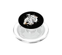 Squatting Gopnik Slav with tracksuit in space T-shirt PopSockets PopGrip per MagSafe